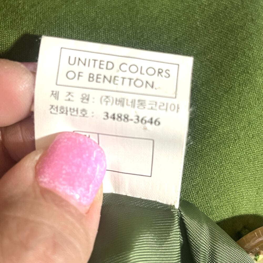 Benetton Green Jacket IT 44 M Quiet Luxury Old Money Preppy Chic Minimalist - Picture 8 of 9